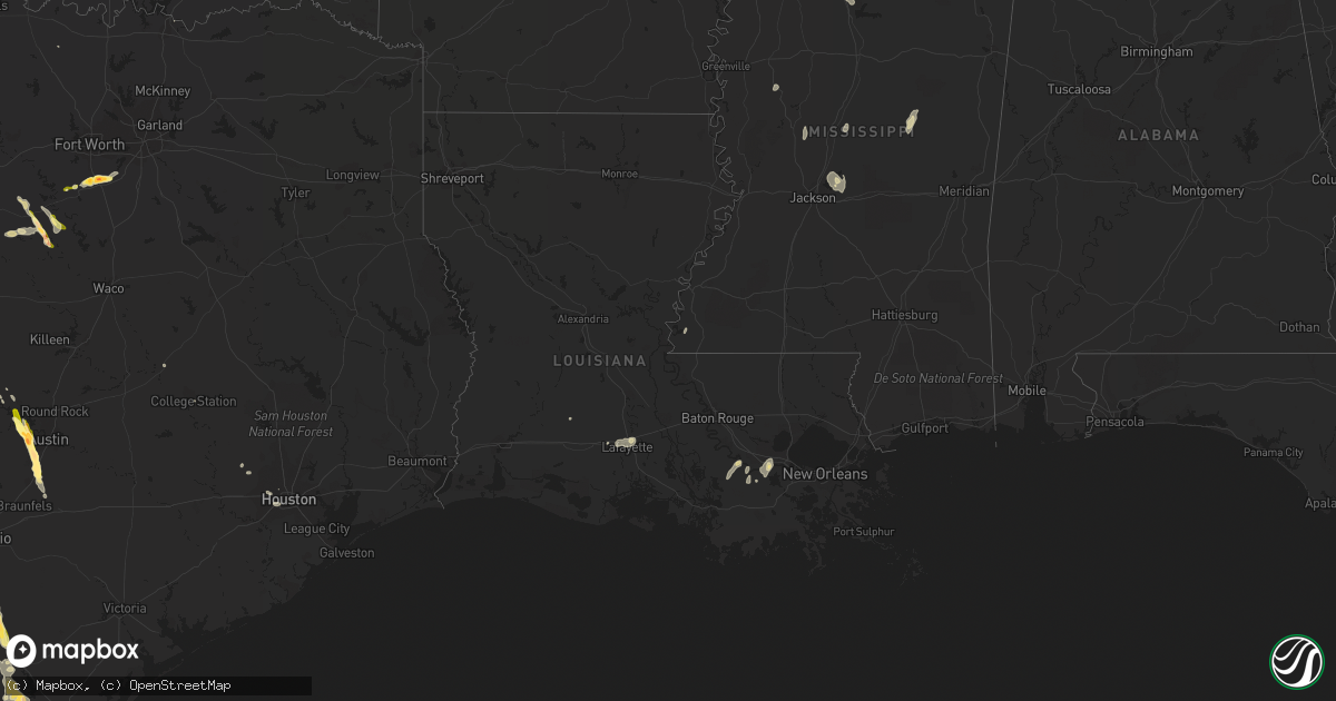 Hail map in Louisiana on May 27, 2014