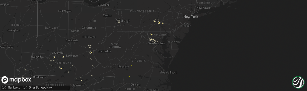 Hail map in Maryland on May 27, 2014