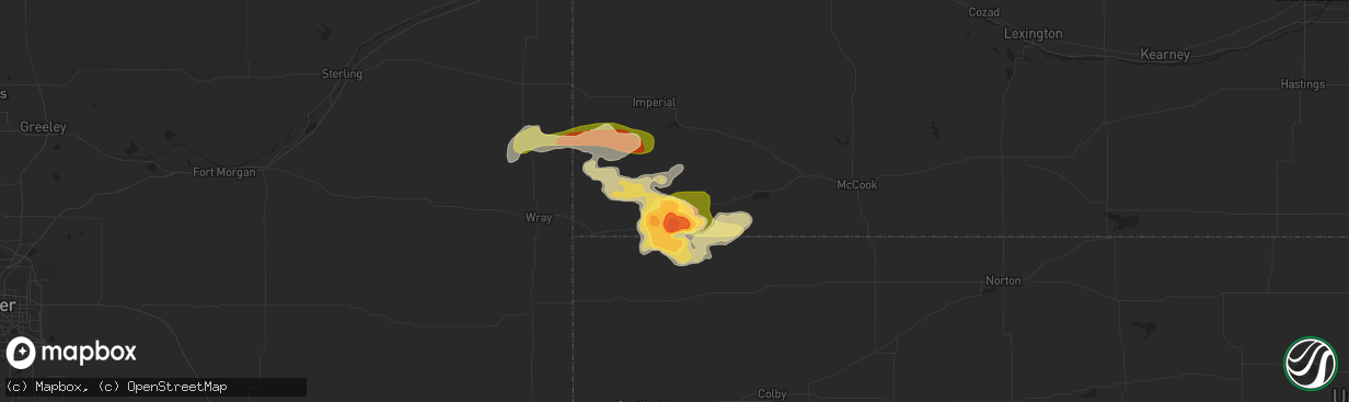 Hail map in Benkelman, NE on May 27, 2015