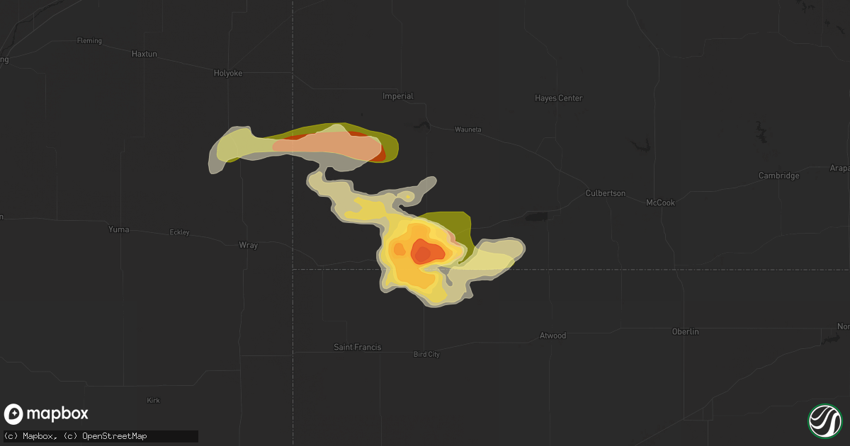 Hail map in Benkelman, NE on May 27, 2015