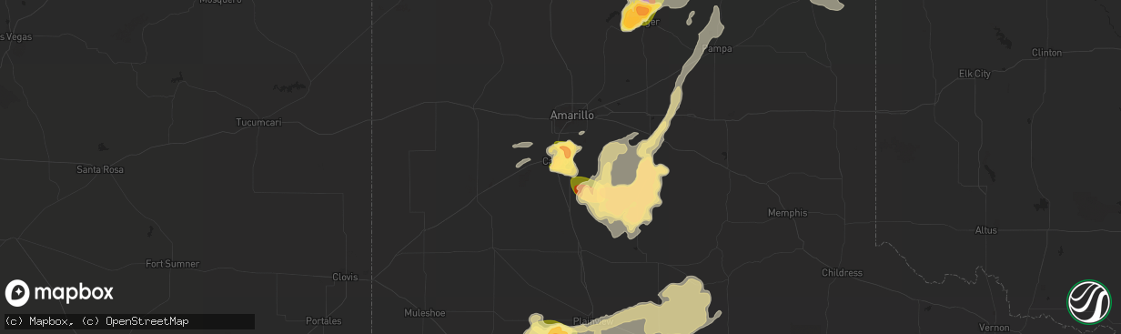 Hail map in Canyon, TX on May 27, 2015