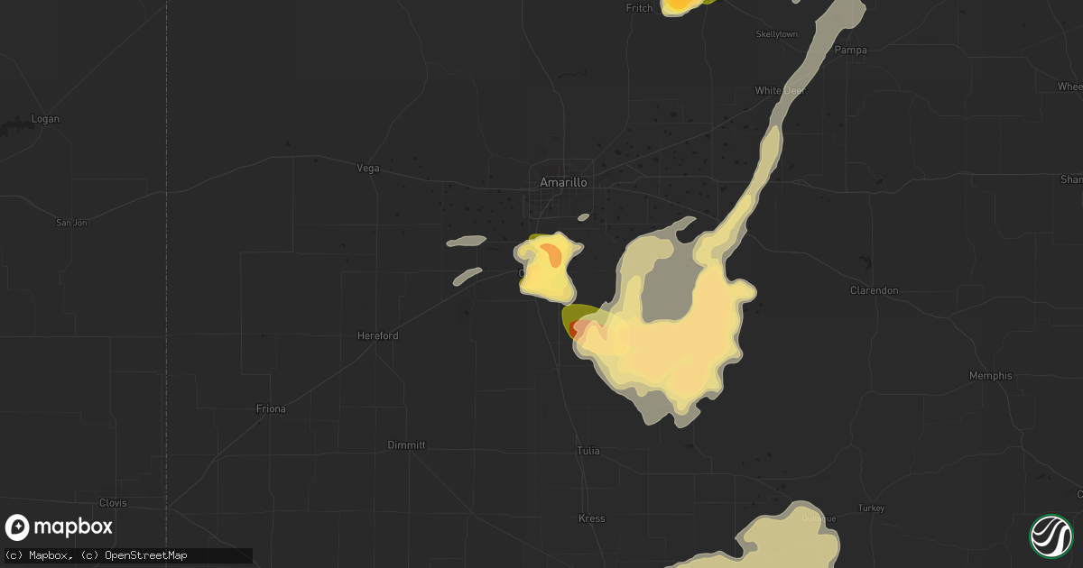 Hail map in Canyon, TX on May 27, 2015