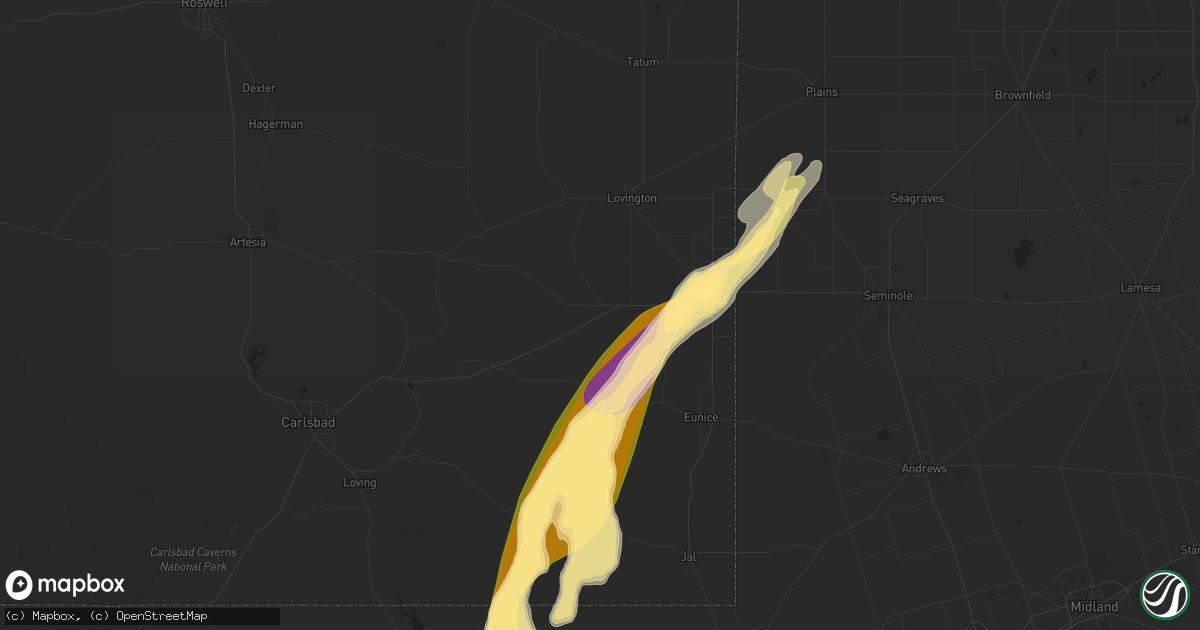 Hail map in Hobbs, NM on May 27, 2015