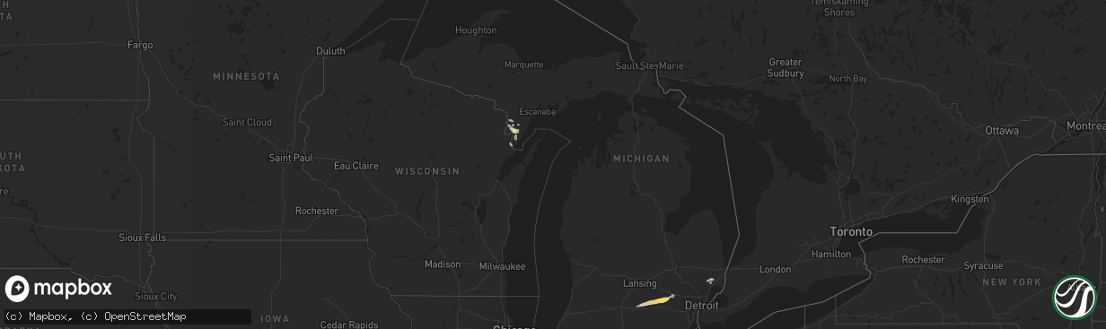 Hail map in Michigan on May 27, 2015