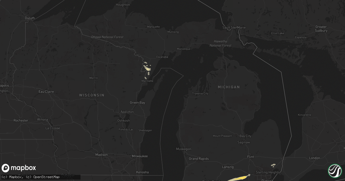 Hail map in Michigan on May 27, 2015