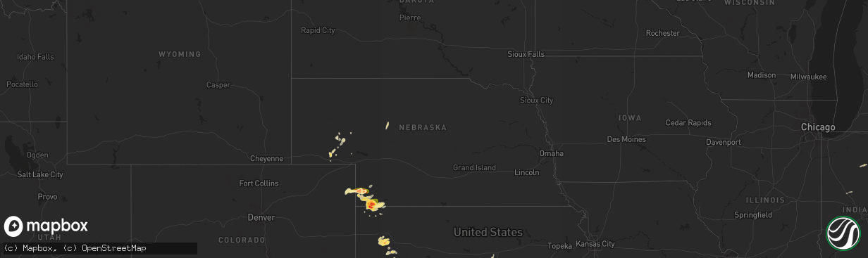 Hail map in Nebraska on May 27, 2015