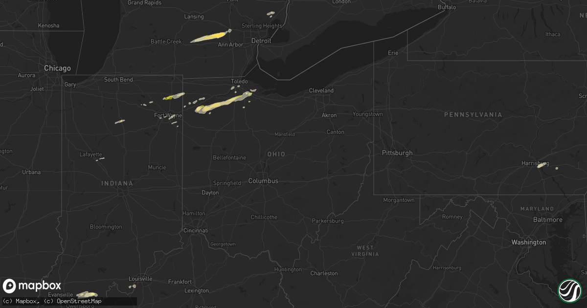 Hail map in Ohio on May 27, 2015