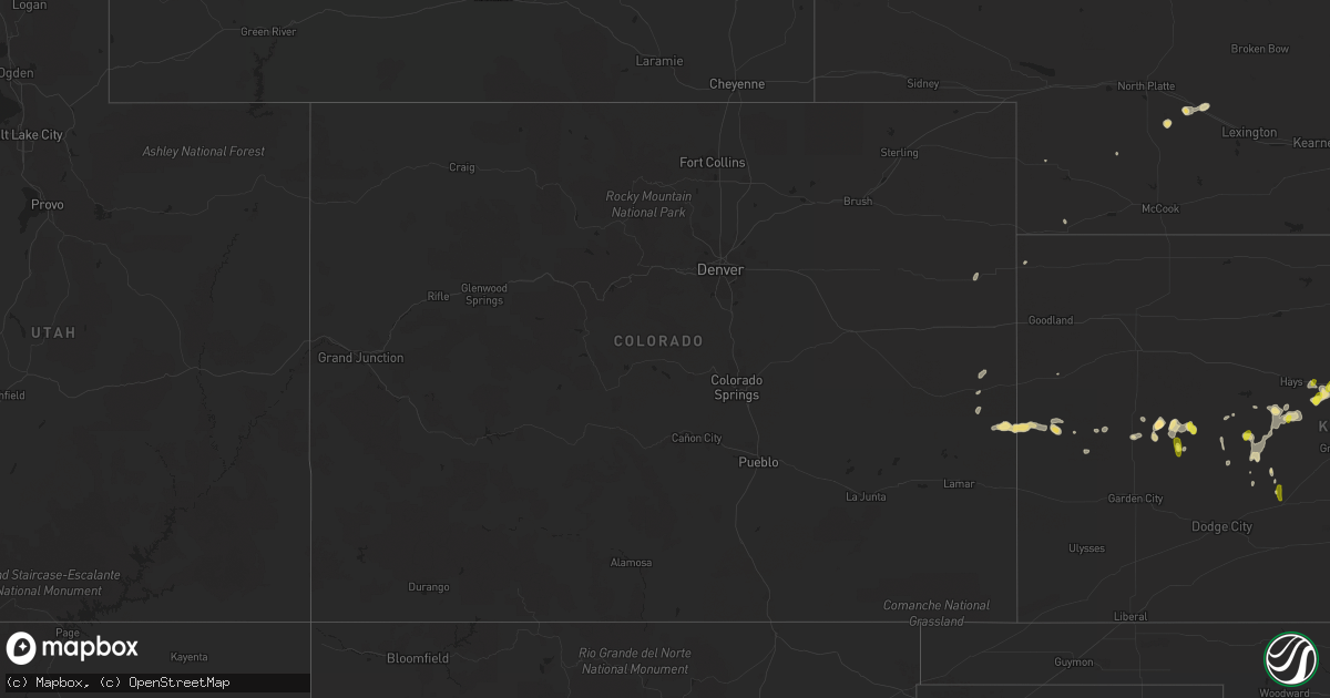 Hail map in Colorado on May 27, 2016