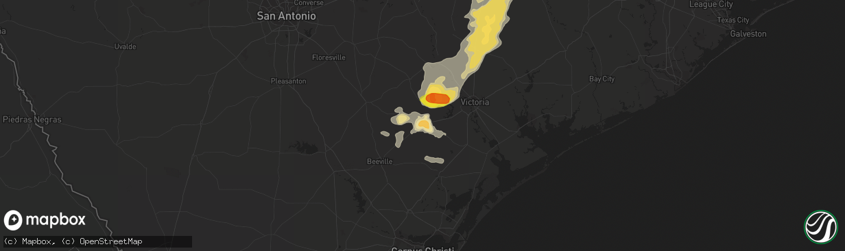 Hail map in Goliad, TX on May 27, 2016