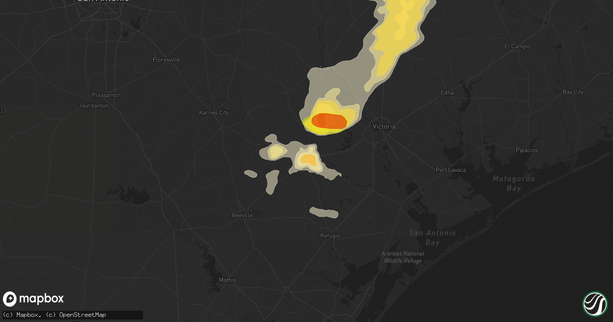 Hail map in Goliad, TX on May 27, 2016