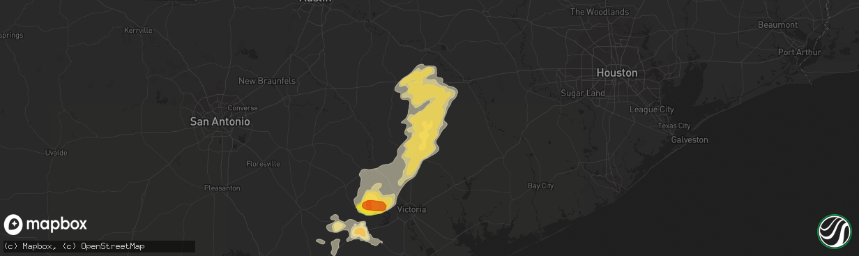 Hail map in Hallettsville, TX on May 27, 2016