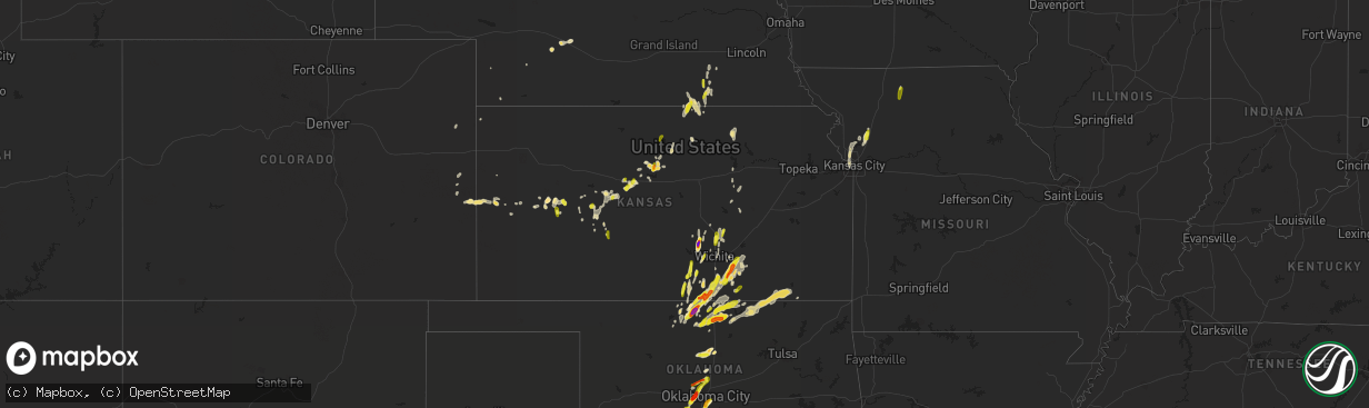 Hail map in Kansas on May 27, 2016