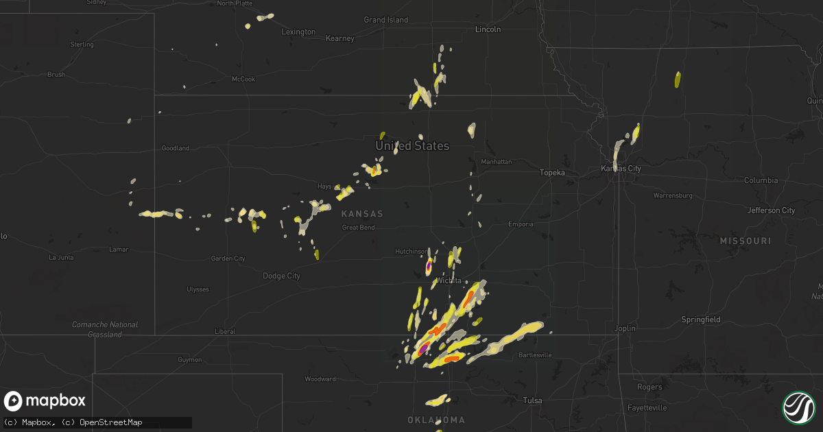 Hail map in Kansas on May 27, 2016
