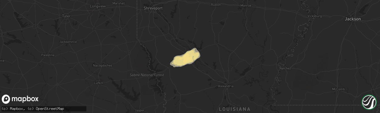 Hail map in Natchitoches, LA on May 27, 2016