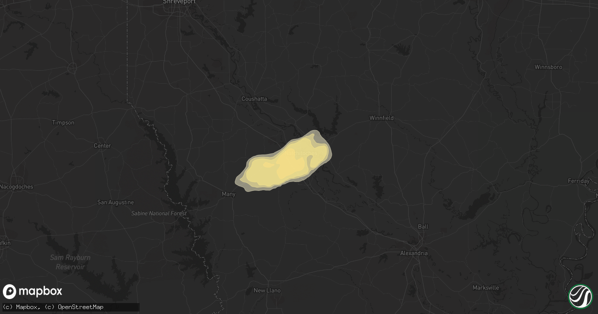 Hail map in Natchitoches, LA on May 27, 2016