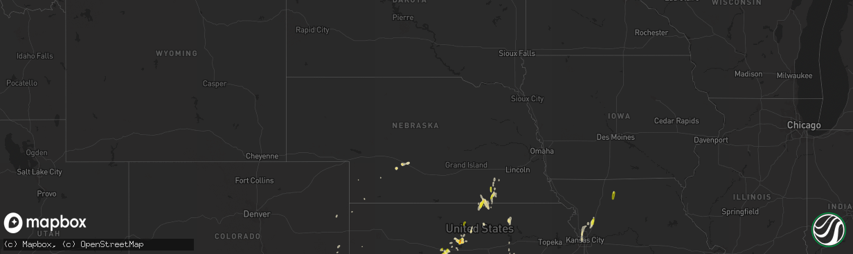 Hail map in Nebraska on May 27, 2016