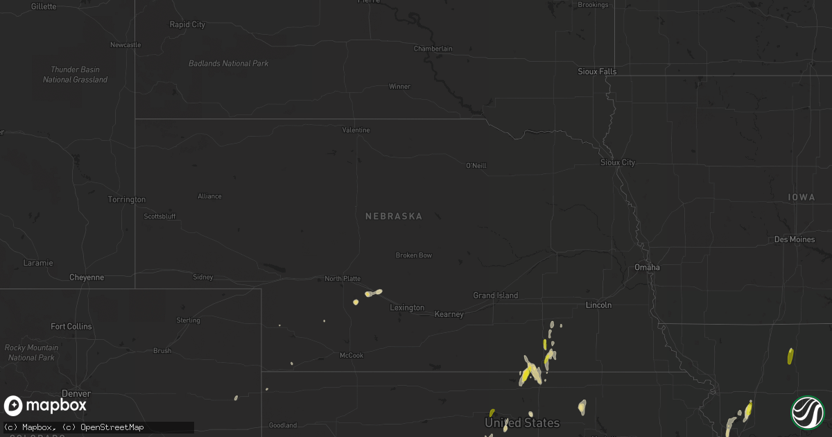 Hail map in Nebraska on May 27, 2016