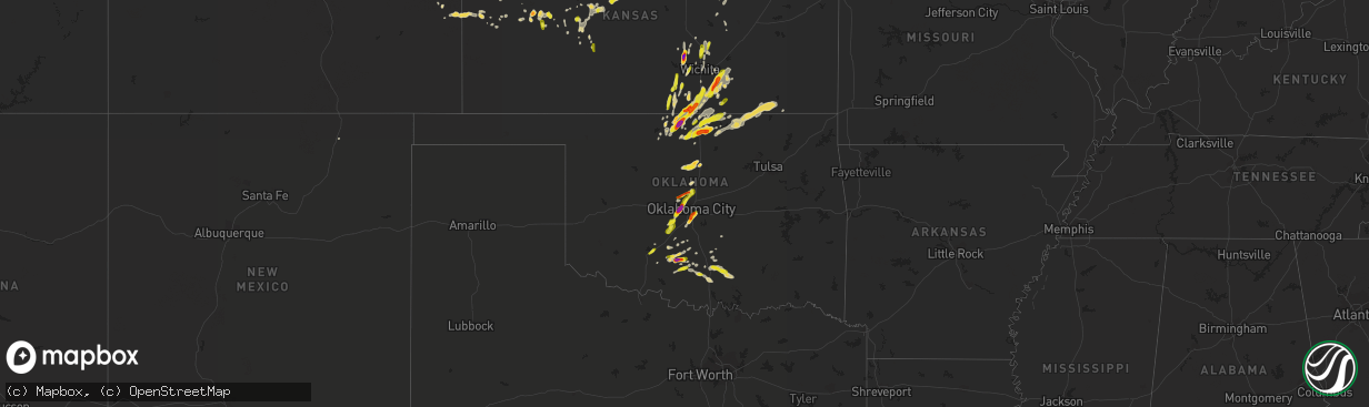 Hail map on May 27, 2016