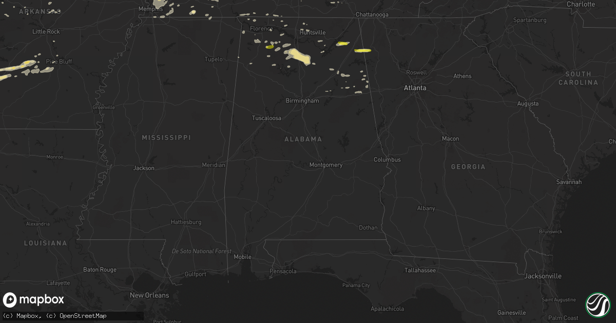 Hail map in Alabama on May 27, 2017