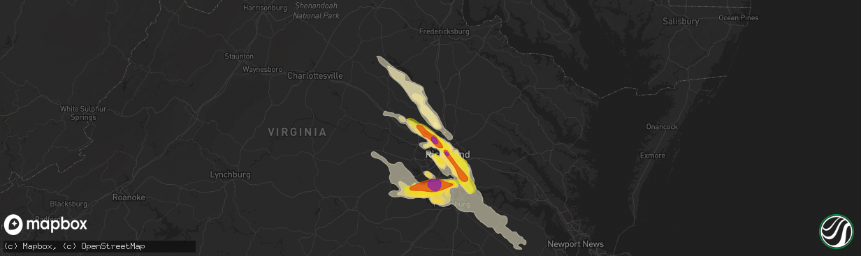 Hail map in Glen Allen, VA on May 27, 2017