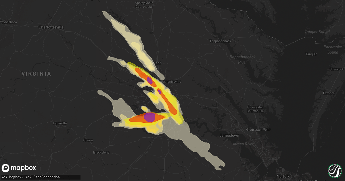 Hail map in Henrico, VA on May 27, 2017