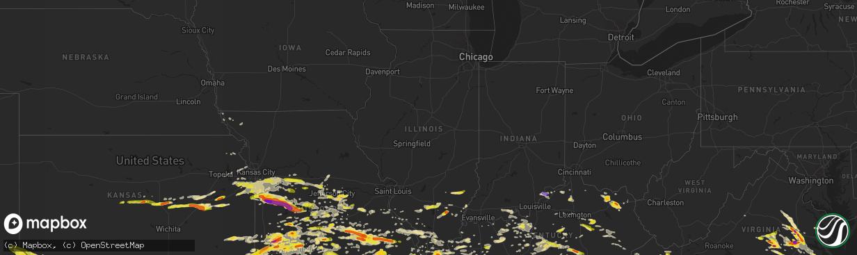 Hail map in Illinois on May 27, 2017