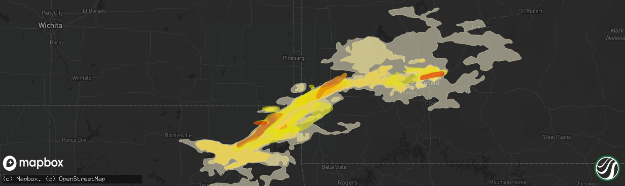 Hail map in Joplin, MO on May 27, 2017