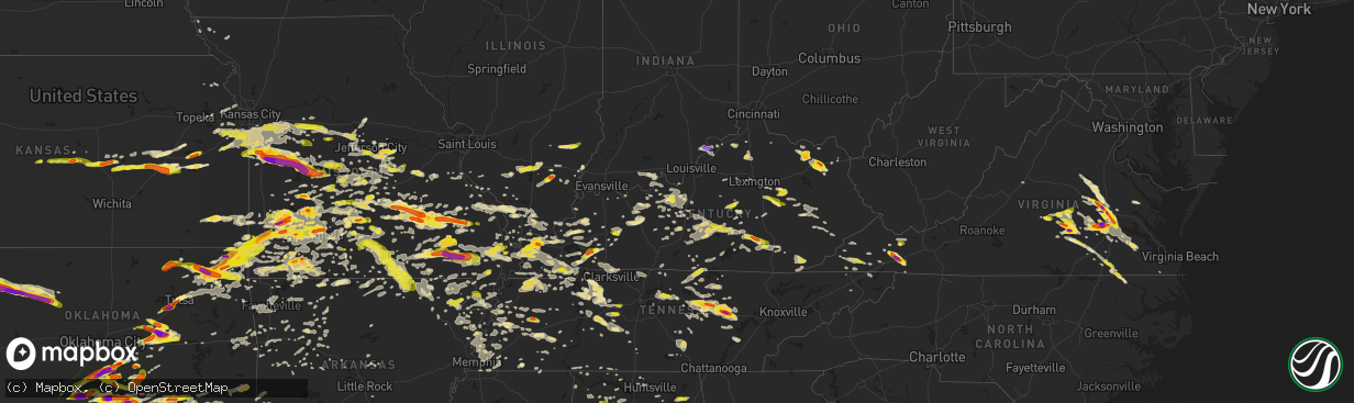 Hail map in Kentucky on May 27, 2017