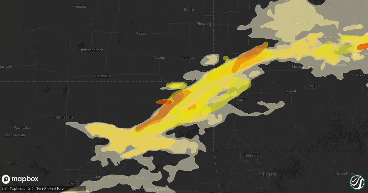 Hail map in Miami, OK on May 27, 2017
