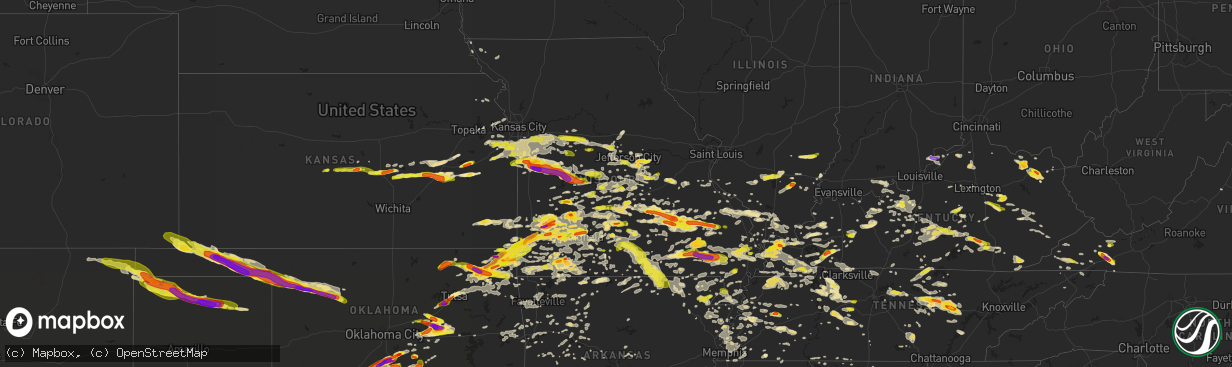 Hail map in Missouri on May 27, 2017