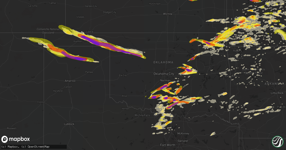 Hail map in Oklahoma on May 27, 2017