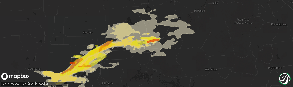 Hail map in Springfield, MO on May 27, 2017