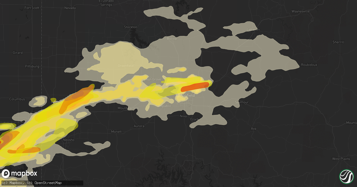 Hail map in Springfield, MO on May 27, 2017