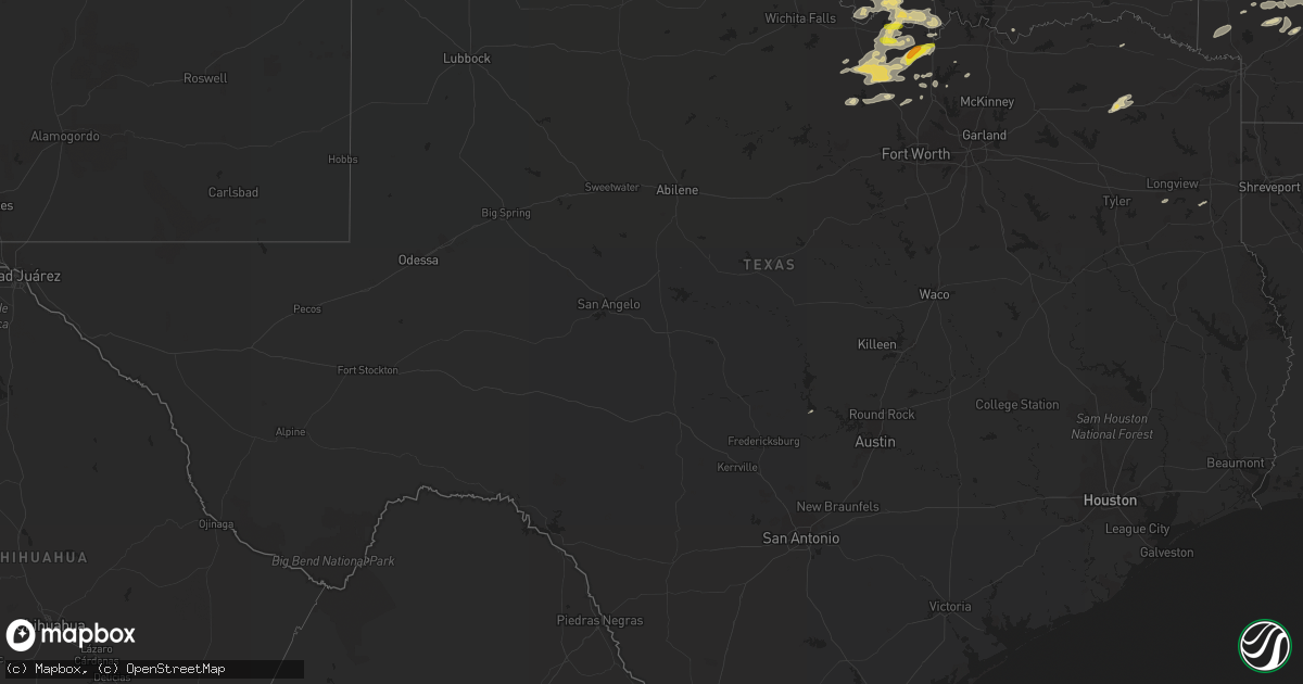 Hail map in Texas on May 27, 2017
