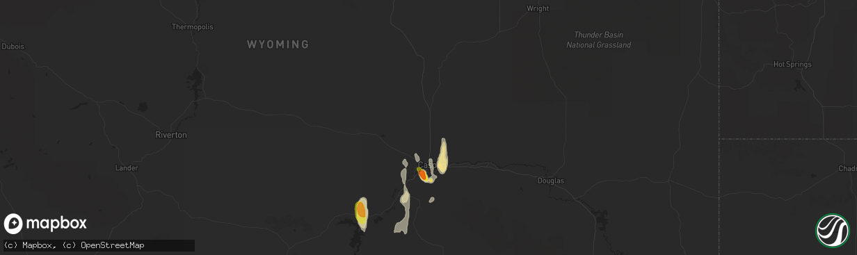 Hail map in Casper, WY on May 27, 2018