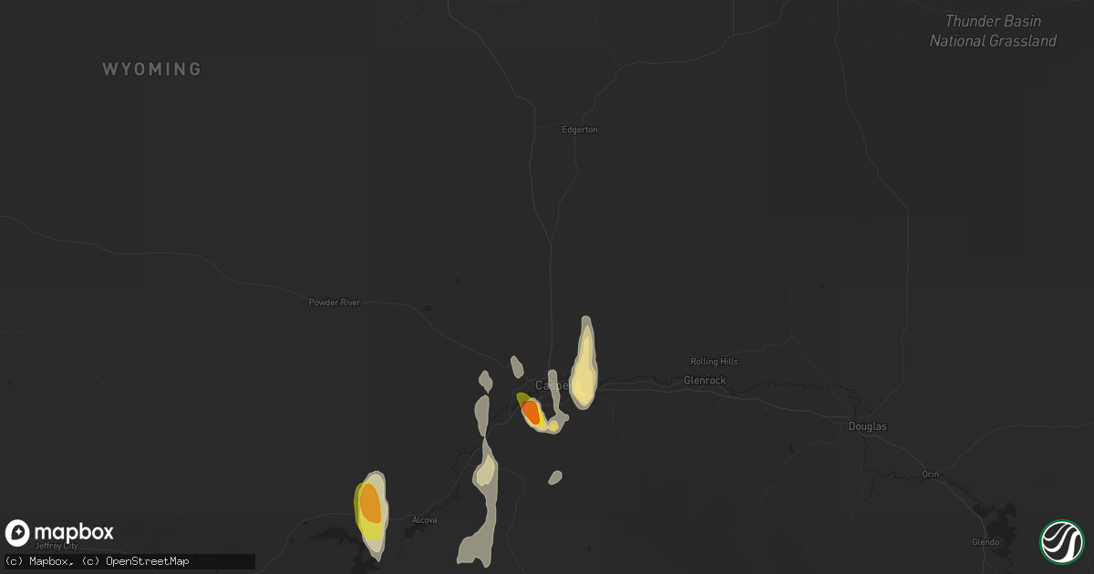 Hail map in Casper, WY on May 27, 2018