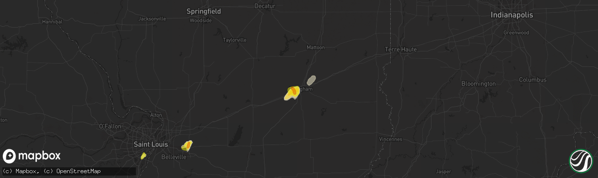 Hail map in Effingham, IL on May 27, 2018