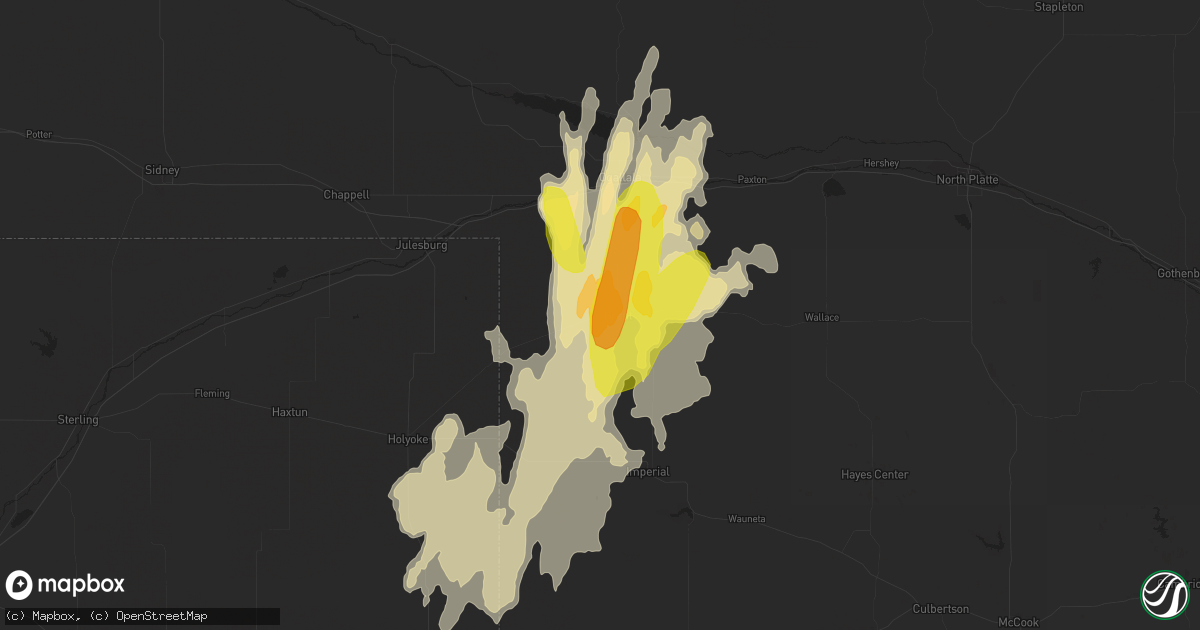 Hail map in Grant, NE on May 27, 2018