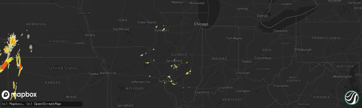 Hail map in Illinois on May 27, 2018