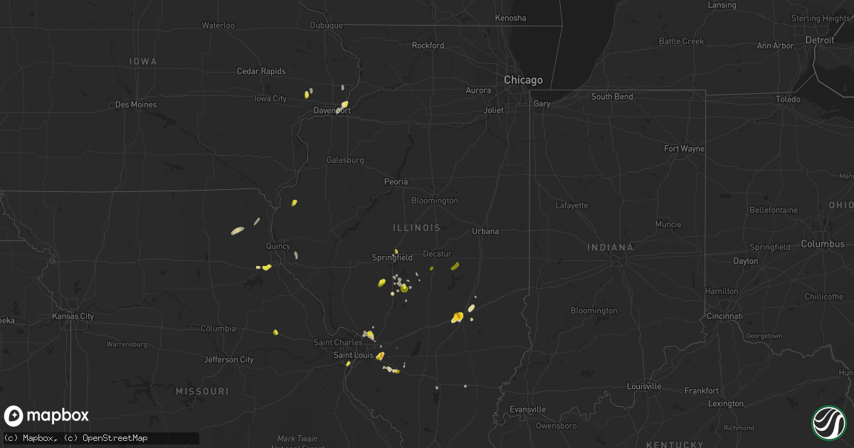 Hail map in Illinois on May 27, 2018