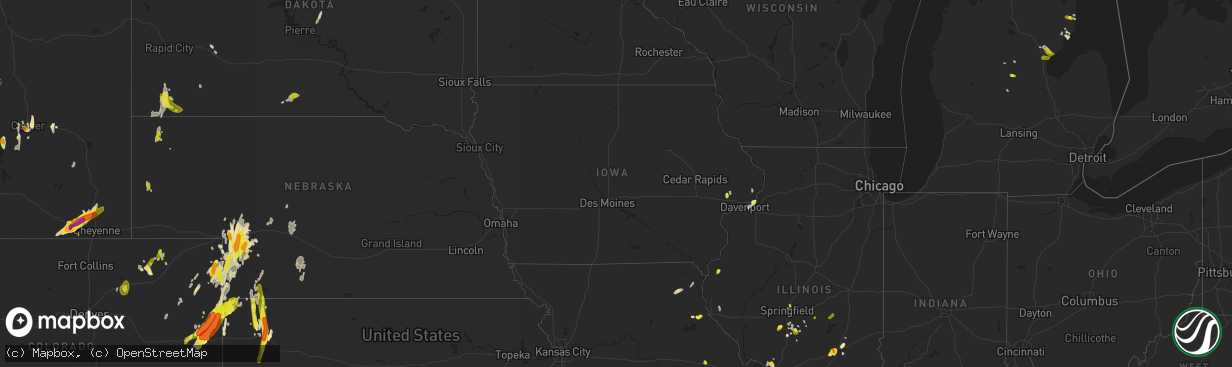 Hail map in Iowa on May 27, 2018