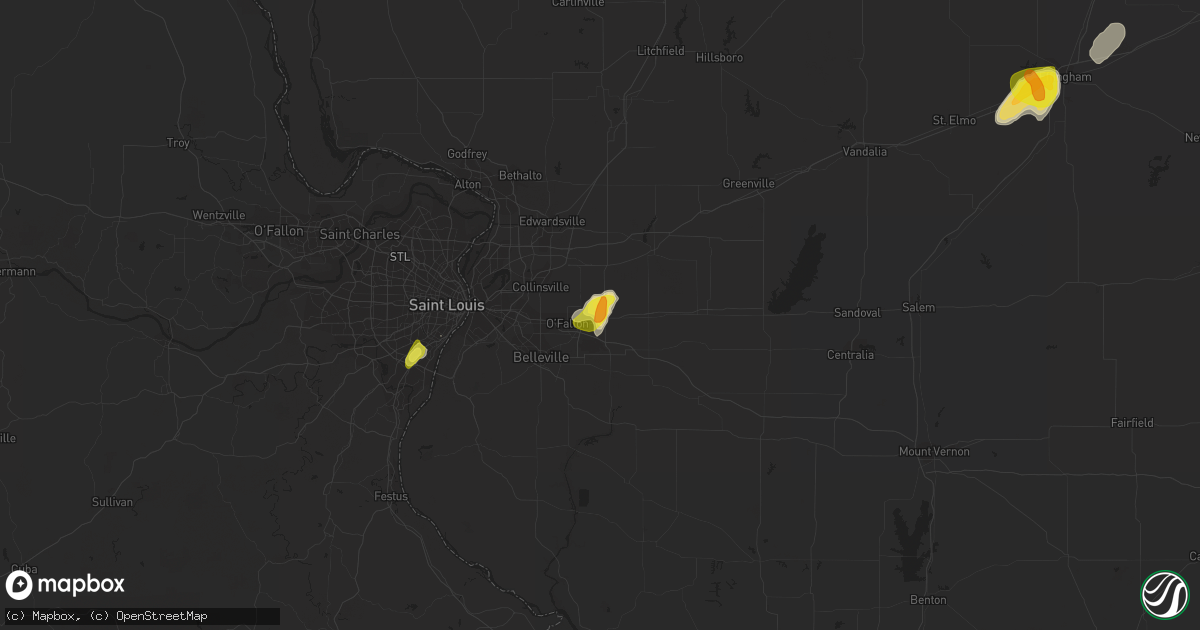 Hail map in Lebanon, IL on May 27, 2018