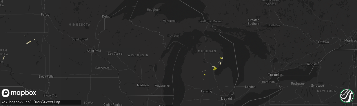 Hail map in Michigan on May 27, 2018