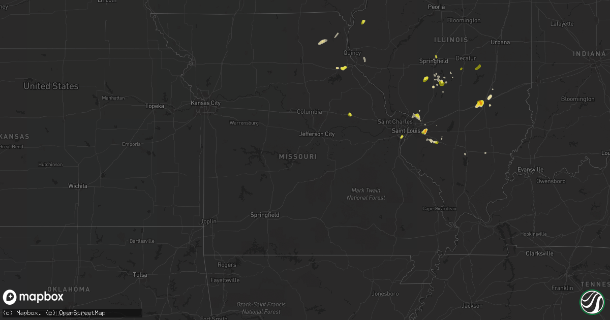 Hail map in Missouri on May 27, 2018
