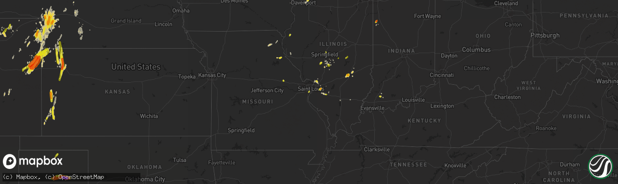 Hail map on May 27, 2018