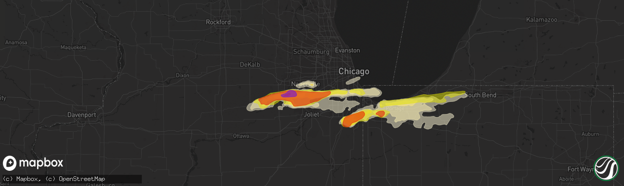 Hail map in Bolingbrook, IL on May 27, 2019