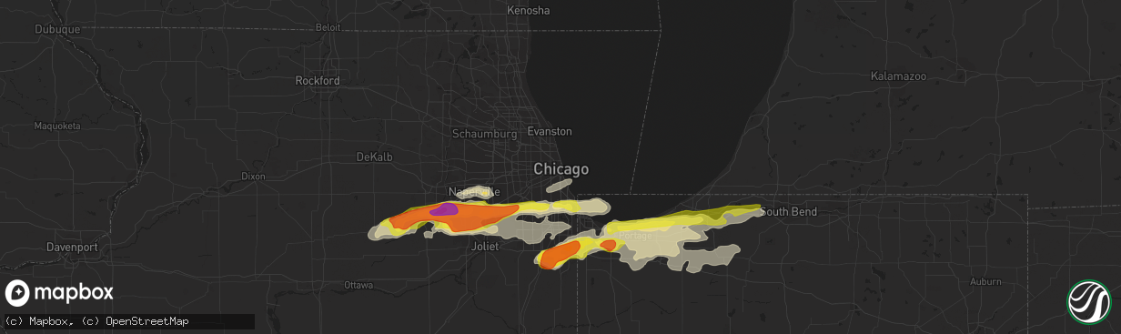 Hail map in Chicago, IL on May 27, 2019