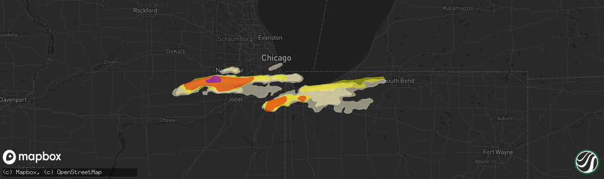 Hail map in Gary, IN on May 27, 2019