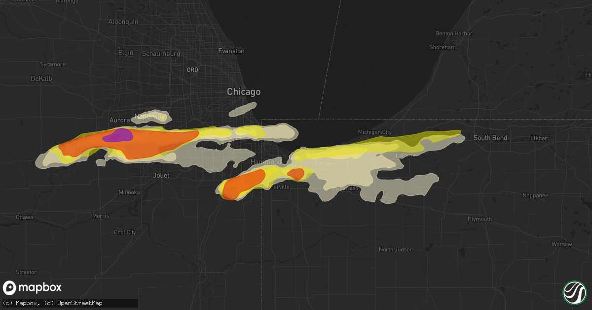 Hail map in Gary, IN on May 27, 2019