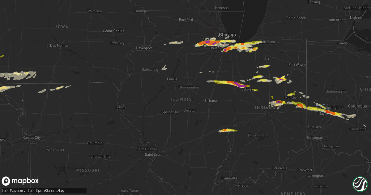 Hail map in Illinois on May 27, 2019